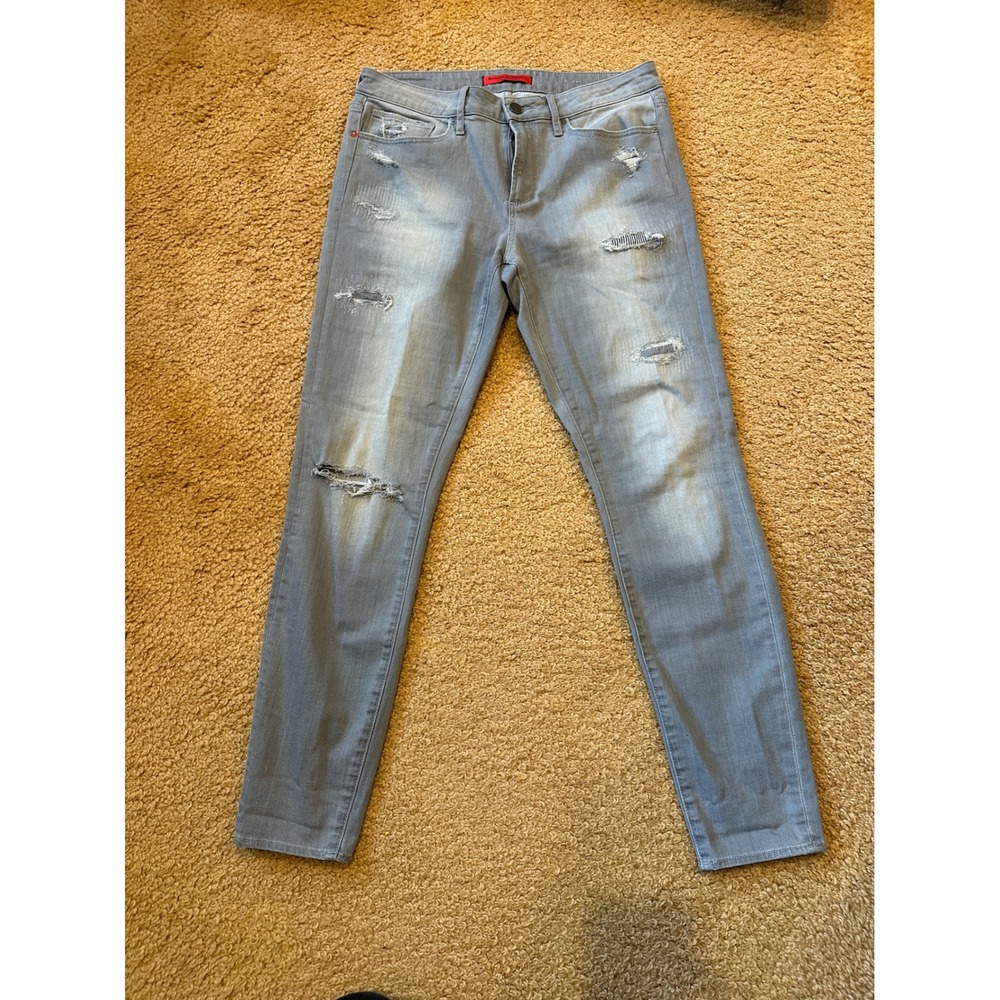 Articles of Society Soho Skinny Jeans Light Grey Distressed Size 30 - Picture 2 of 10